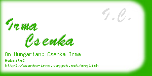 irma csenka business card